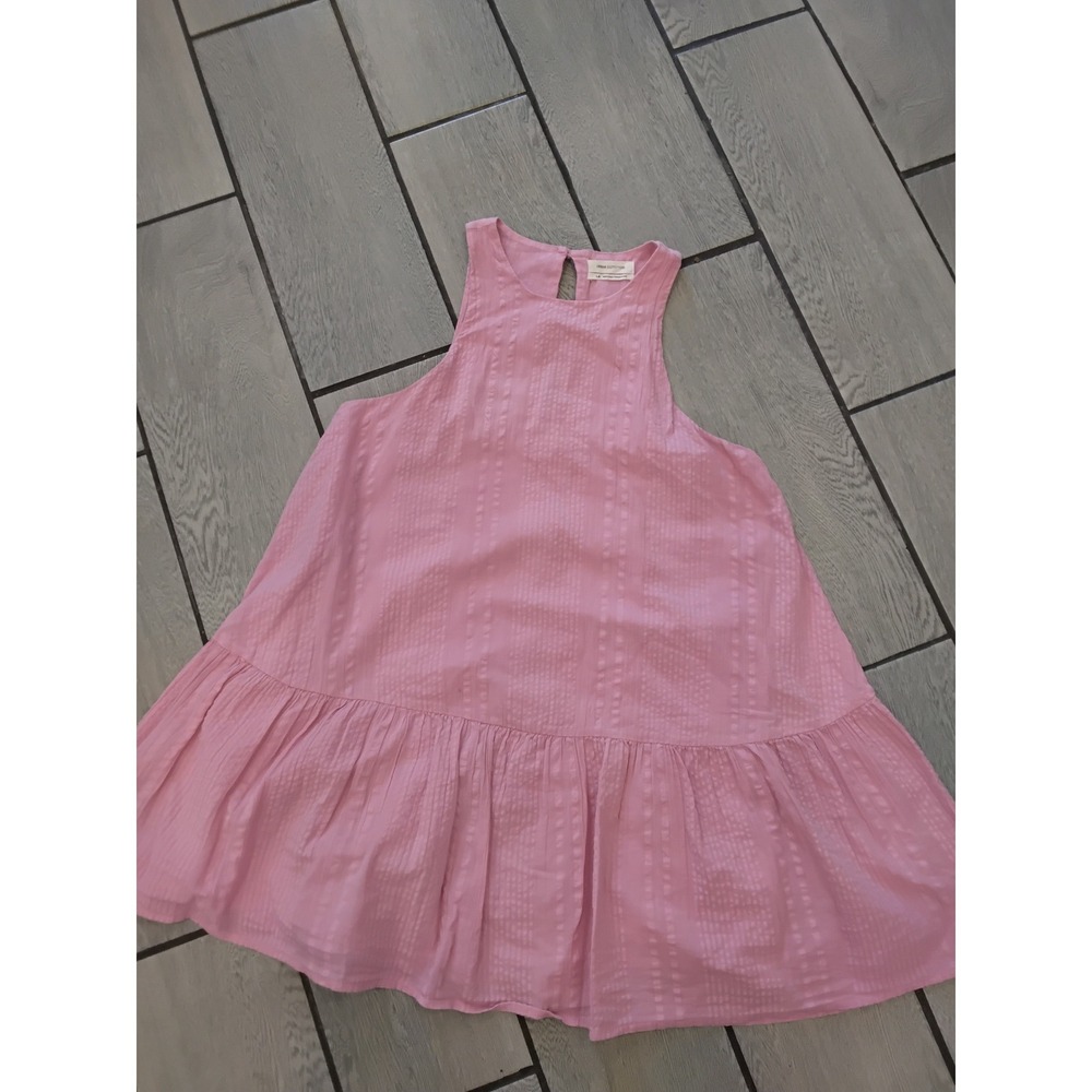 Urban Outfitters Pink Cotton Sleeveless Tiered Babydoll Mini Dress L-G